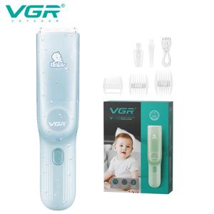 Дитяча машинка для стриження з функцією збору волосся VGR V-155 BLUE, 3 безпечні насадки, бесшумна, IPX8