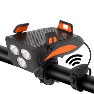 Велоліхтар із сигналом та тримачем телефону FY-319B-3LM, ЗП micro USB, вбудований акумулятор