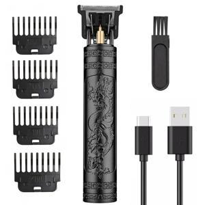 Машинка (триммер) для стрижки волосся та бороди T9-2 BLACK, Li-Ion акум., 4 насадки (1.5, 2, 3, 4 мм)