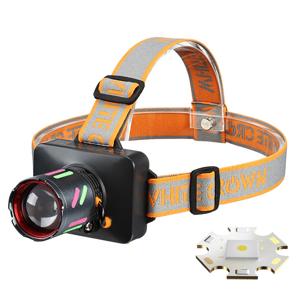 Ліхтар налобний NIGHT VISION FLUORESCENCE WH-2111-TG, IPX44, Li-Ion акум. 6000 mAh, ЗП Type-C, zoom, Box
