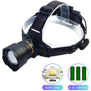 Ліхтар налобний 8078-P360, 3x18650, ЗП Type-C, zoom, Box