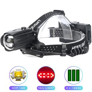 Ліхтар налобний BL-T35-P160, 3x18650, Power Bank, ЗП Type-C, zoom, Box