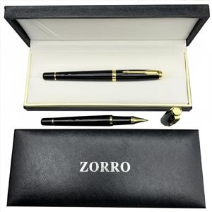 Ручка ролерна ZORRO в подарунковій коробці (чорна із золотистими вставками) 875