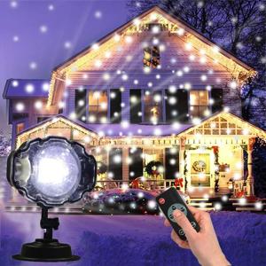 Світлодіодний лазерний проектор Star Shower Snow 809-white, будинок + вулиця, 2 кронштейни, Waterproof