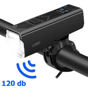 Велоліхтар із сигналом MT-007-T6, 450LM, Li-Ion акум. (2200mAh), кнопка винесення, Waterproof, ЗП Type-C
