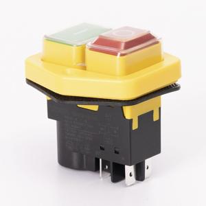 Пускова електро магнітна кнопка ESSB-151YC 4pin, жовта рамка TAKEL
