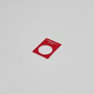 Табличка з маркуванням EMERGENCY STOP прямокутна для кнопок XB2 червона TAKEL