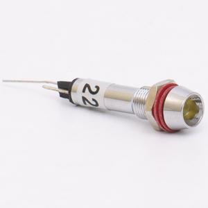 Світлодіодний індикатор металевий AD22C-6 24v AС/DС, жовтий
