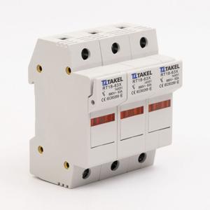 Тримач плавкого запобіжника RT18-63X 3Р 63А типорозмір 14х51 TAKEL