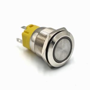Кнопка металева КНМ-UL-16-FJ-E-Z 9-24V 1NO1NC плоска з фіксацією 5A, червоний TAKEL