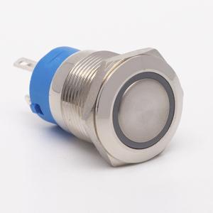 Кнопка металева КНМ-19-FJ-E 220V 1NO1NC плоска, червоний TAKEL