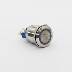Кнопка металева КНМ-22-FJ-E 24V 1NO1NC плоска, зелений TAKEL