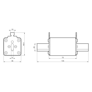 Плавка вставка запобіжника NH1 250А 80V DC TAKEL