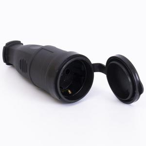 Розетка каучукова з захисною кришкою переносна 406 2Р+РЕ IP44 LEE