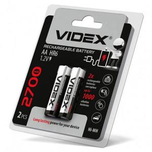 Акумулятори Videx HR6/AA (ПАЛЕЦЬ) 2700mAh double blister