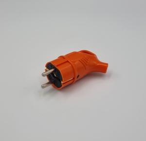 Вилка каучукова кутова з вухом RPAEO помаранчева 2Р+РЕ IP44 TAKEL