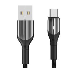 USB кабель Aspor AC-08 Micro Nylon LED 3A/1м- чорний