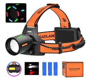 Ліхтар налобний NIGHT VISION FLUORESCENCE BL- T67-TG+COB (White+Red), 3x18650, 1 режим, Power Bank, ЗУ Type-C, zoom