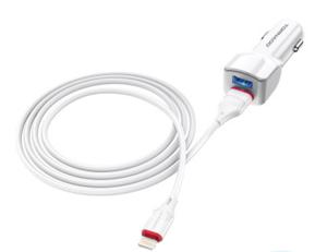 Автомобільний зарядний пристрій Tornado L-22 (2USB/ 2.4А/1м) + USB кабель Туре-С- білий
