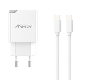 Мережевий зарядний пристрій Aspor A826 PD 20W + QC Fast Charger- білий