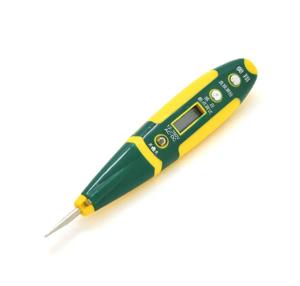 Індикатор -викрутка AX-777 для тестування напруги 12-250V, зелено- жовта ручка, ліхтарик 