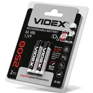 Акумулятори Videx HR6/AA (ПАЛЕЦЬ) 2500mAh double blister