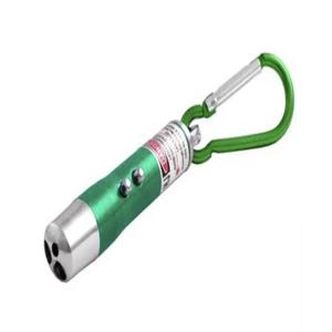 Ліхтарик брелок 9617- LED, лазер, ультрафіолет ,3*LER44, карабін