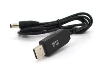 Кабель для роутера 5.5/2.5mm(M) => USB2.0 (Out:12V), 1м, Black, OEM