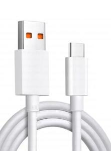 Шнур шт.USB А -шт.USB type C, 6A 120W, OD-6мм, 1м, білий