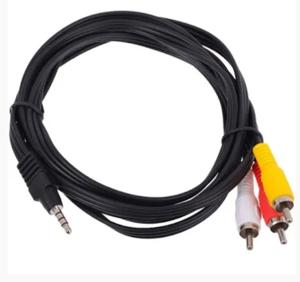 Шнур шт.3,5мм 4С (подовжений)- 3шт.RCA, 1,5м, чорний в упаковці