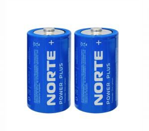 NORTE Power Plus R20-D-P2 (ПЛІВКА) Zinc-Carbon, 2 pcs 12/144 USD
