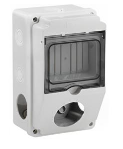 Корпус (щит) на 4 модулі та 1 силовий розʼєм 214×128×120мм IP65 TAKEL