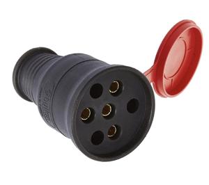 Розетка каучукова переносна KDPT ЗР+PE 25A IP44 Bylion