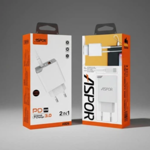 Мережевий зарядний пристрій Aspor A826 PD 20W + QC Fast Charger + USB кабель Туре-С- білий