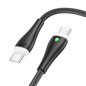 USB-C кабель Borofone BX100 Advantage 60W LED charging indicator 1m Type-C to Type-C- чорний