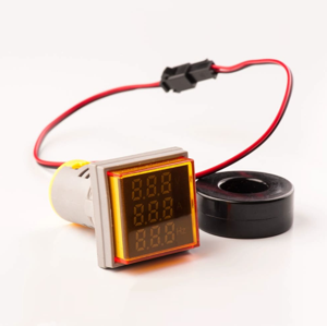 Світлодіодний індикатор 3 в 1 AD22-DVAHM АC 50-500В, 0-100А, 0-99Hz, жовтий TAKEL